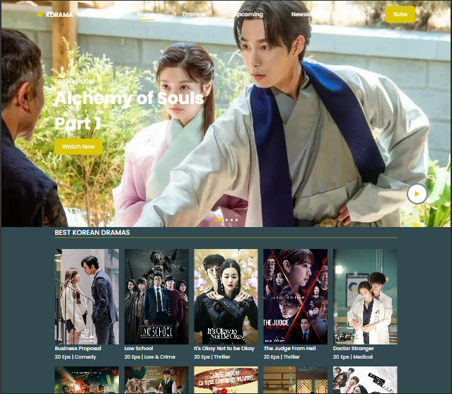 Drama Website Template Using Html, Css & JavaScript