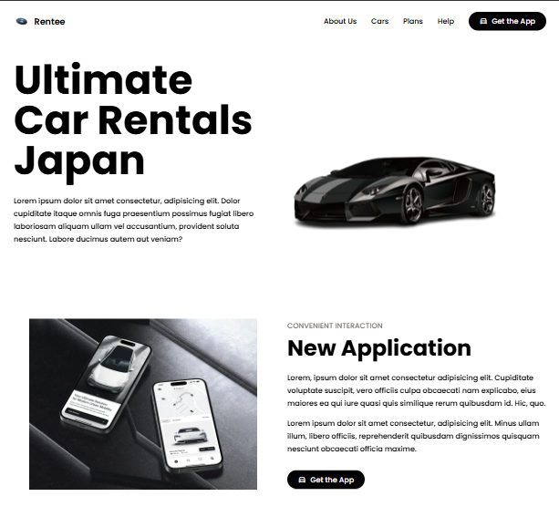 Car Rentals Web Template Using Html Css & JavaScript