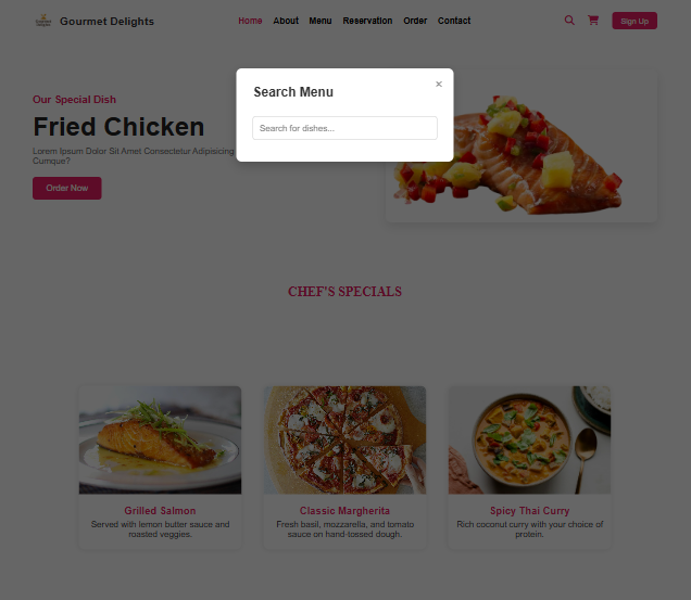 A Restaurant Website Using Html & Css