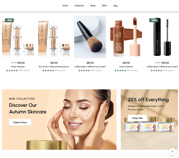 Ecommerce Beauty Web Template Using Html Css & JavaScript