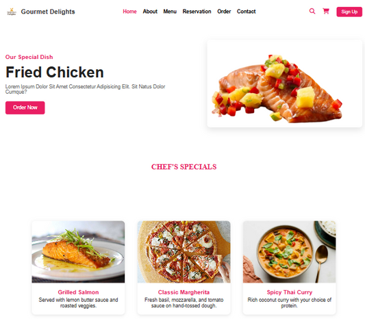 A Restaurant Website Using Html & Css