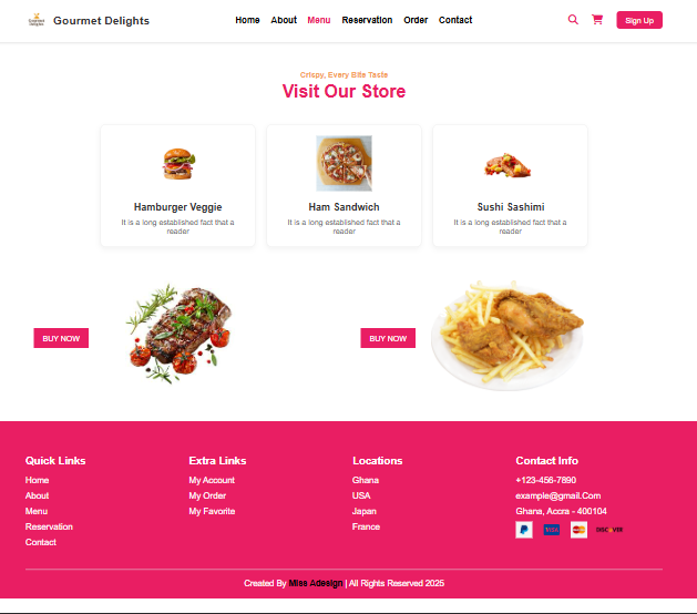 A Restaurant Website Using Html & Css